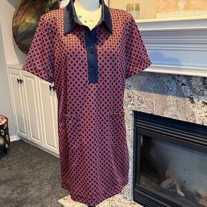 Tory Burch Sport Red and Navy Dress